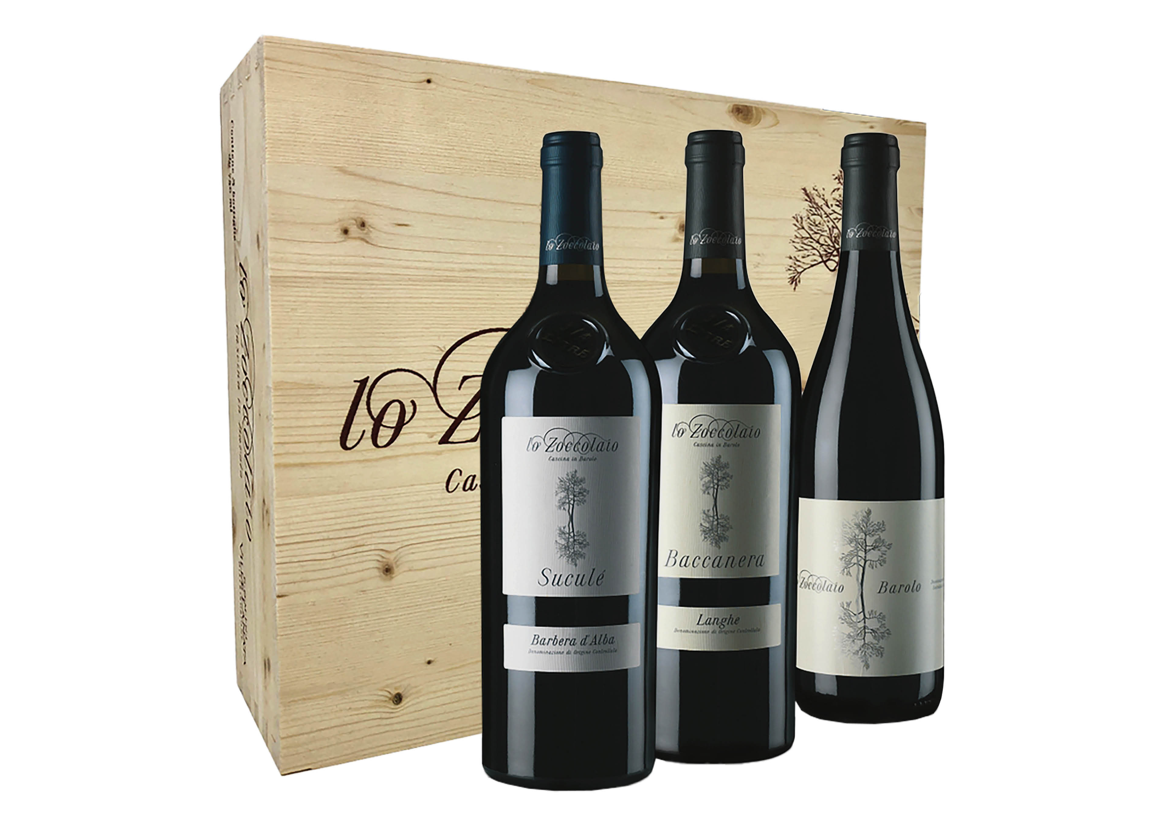 Lo Zoccolaio 3 bottiglie da 0,75 ℓ, Cassetta di legno