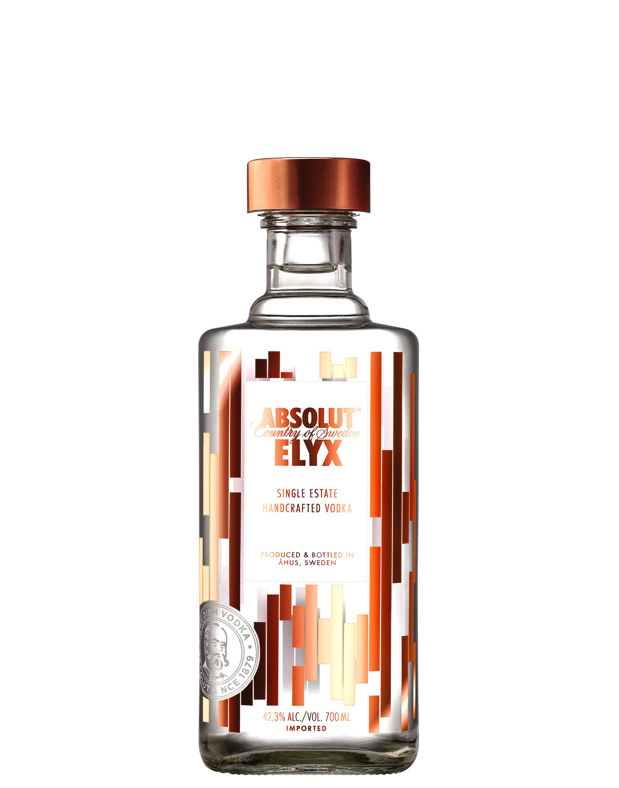 Absolut Elyx, Ultra-Premium Vodka Distillata In Rame, Vol 42.3%, 70CL