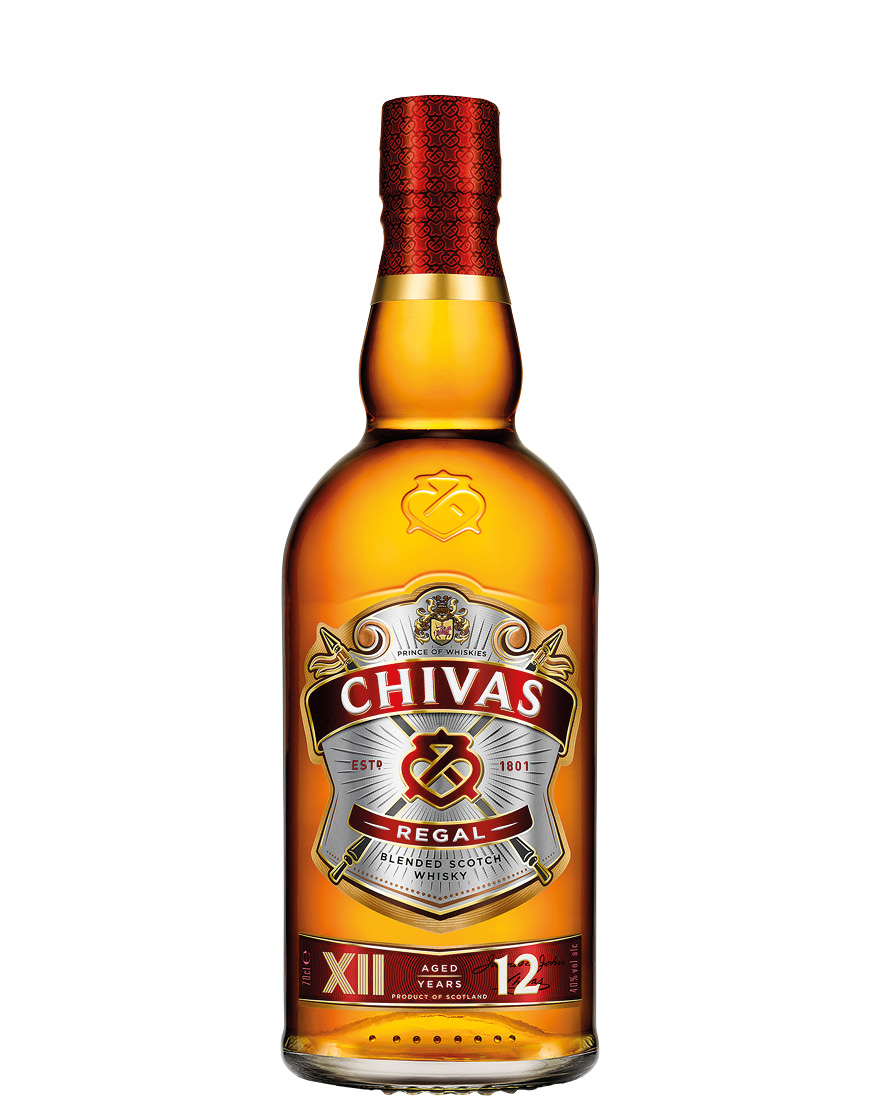 Blended Scotch Whisky Aged 12 Years Chivas 0,7 ℓ, Con estuche