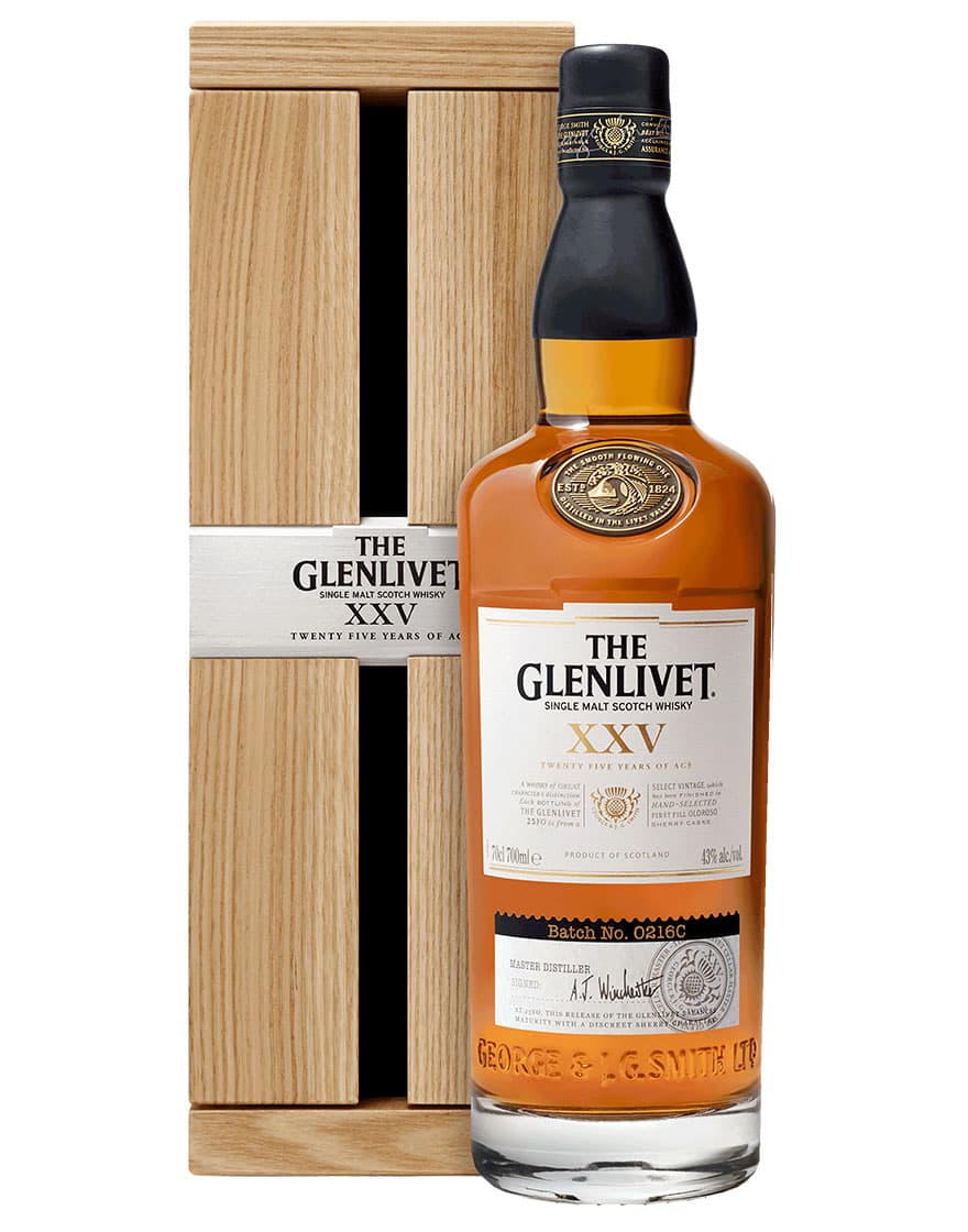 Single Malt Scotch Whisky 25 Years of Age XXV The Glenlivet