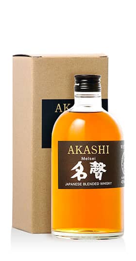 Vit ek AKASHI Meïsei japansk blandad whisky 40% vol. 0,5l i  presentförpackning