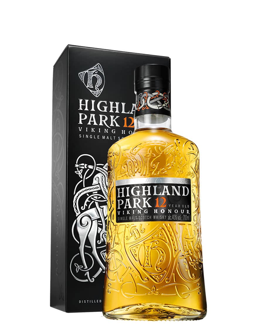 Highland Park 12 Years Old Viking Honour Whisky + 5 cl 18 Years Old Viking  Pride Whisky - HIGHLAND PARK WHISKY - VIN MED MERE .DK