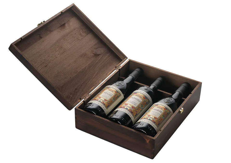 Caisse bois "Collection Pruviniano" avec Amarone, Valpolicella et Ripasso
