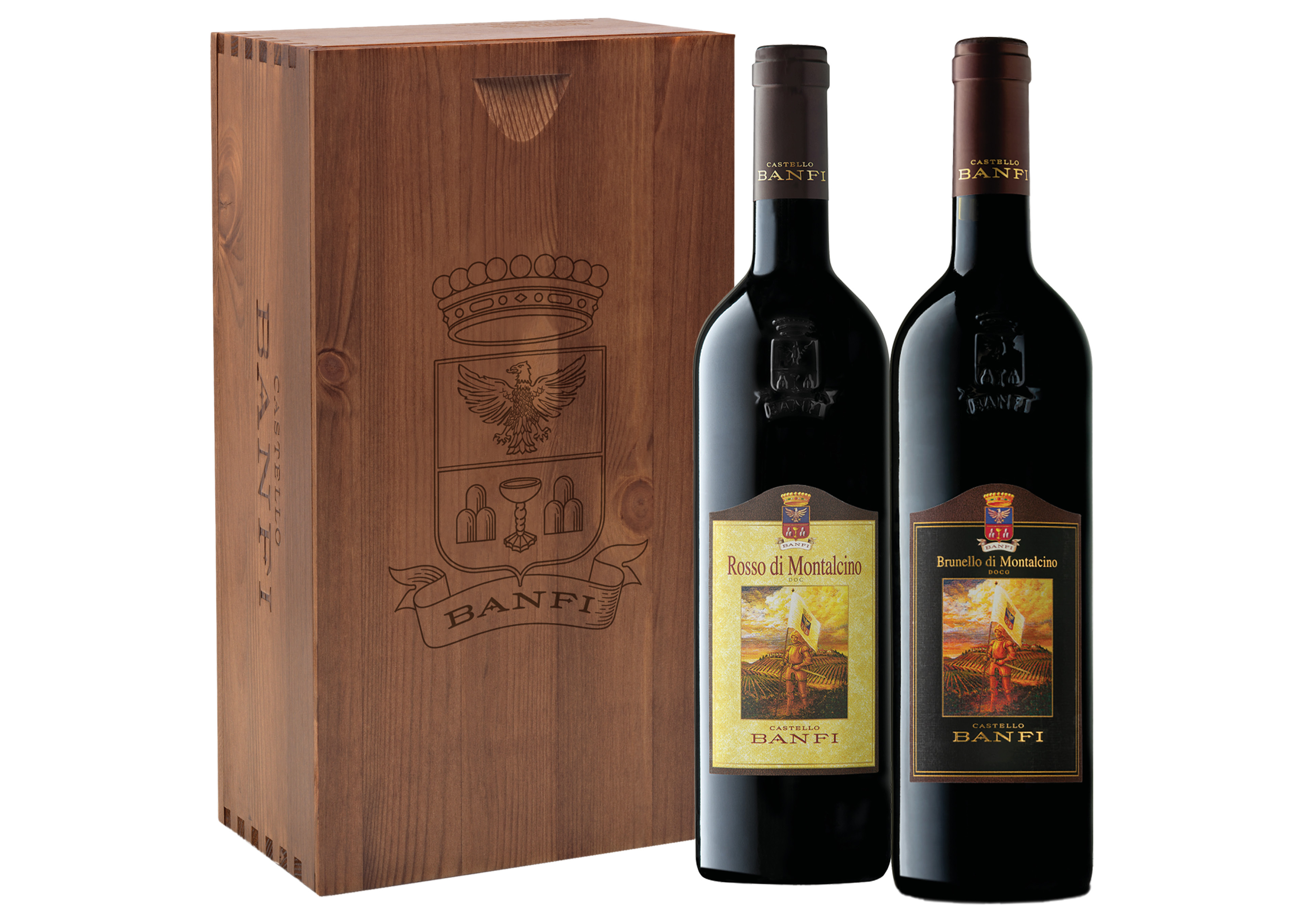 Cassetta Banfi con Brunello e Rosso di Montalcino