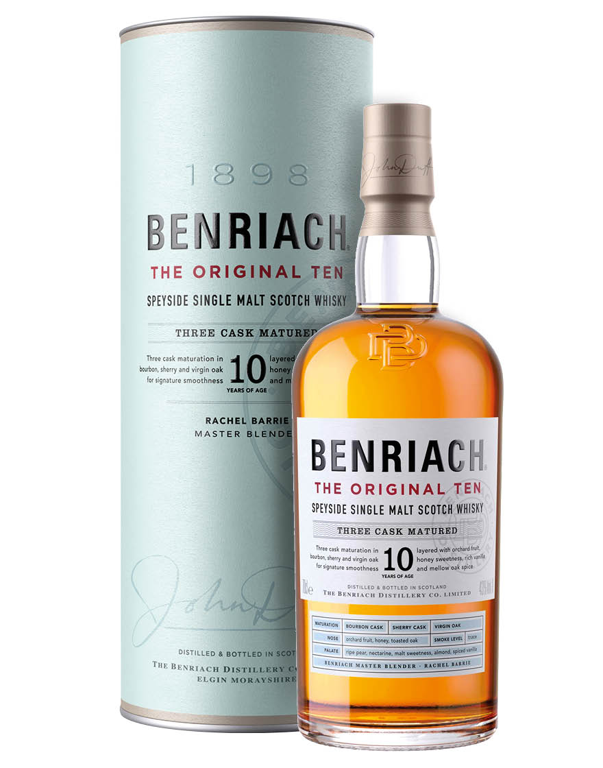 Speyside Single Malt Scotch Whisky 10 Years of Age Three Cask Matured The Original Ten BenRiach