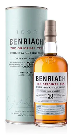 Speyside Single Malt Scotch Whisky 10 Years of Age Three Cask Matured The Original Ten BenRiach
