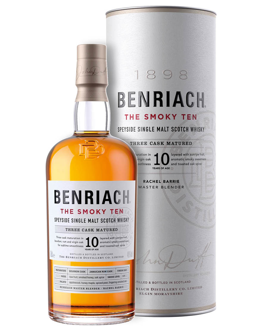 Speyside Single Malt Scotch Whisky 10 Years of Age Three Cask Matured The Smoky Ten BenRiach
