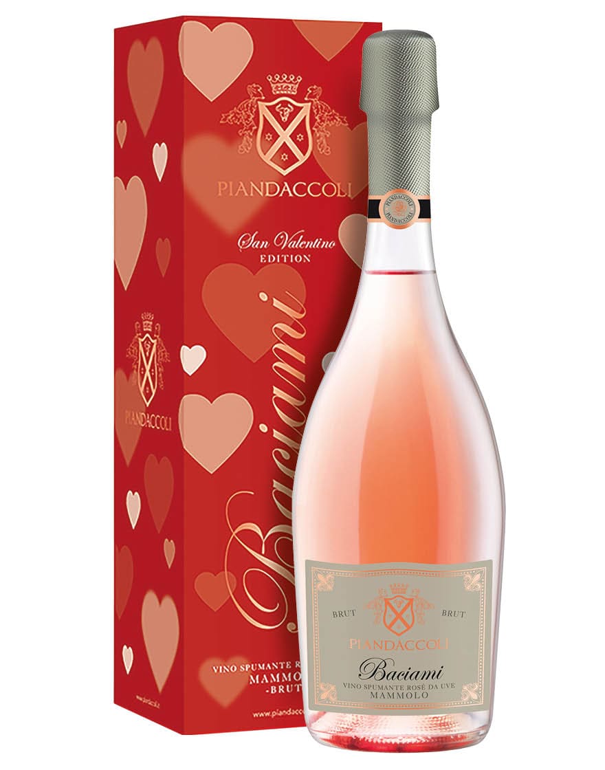 Vino Spumante Brut Rosé da uve Mammolo Baciami Piandaccoli