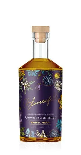 Grappa Barricata Riserva Gewürztraminer Barrel Proof Blumenfeld