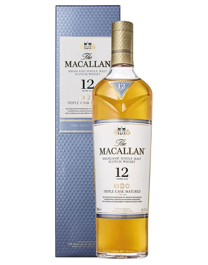 Highland Single Malt Scotch Whisky 12 Years Old Triple Cask Matured Fine Oak Macallan