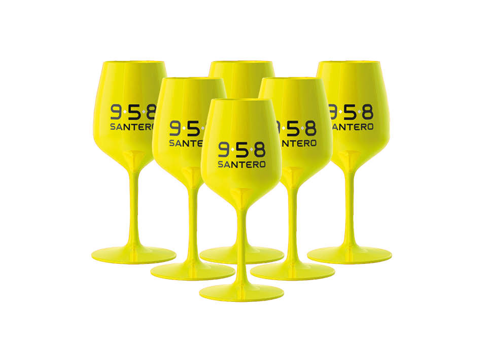 Santero 958 6 bicchieri gialli in policarbonato