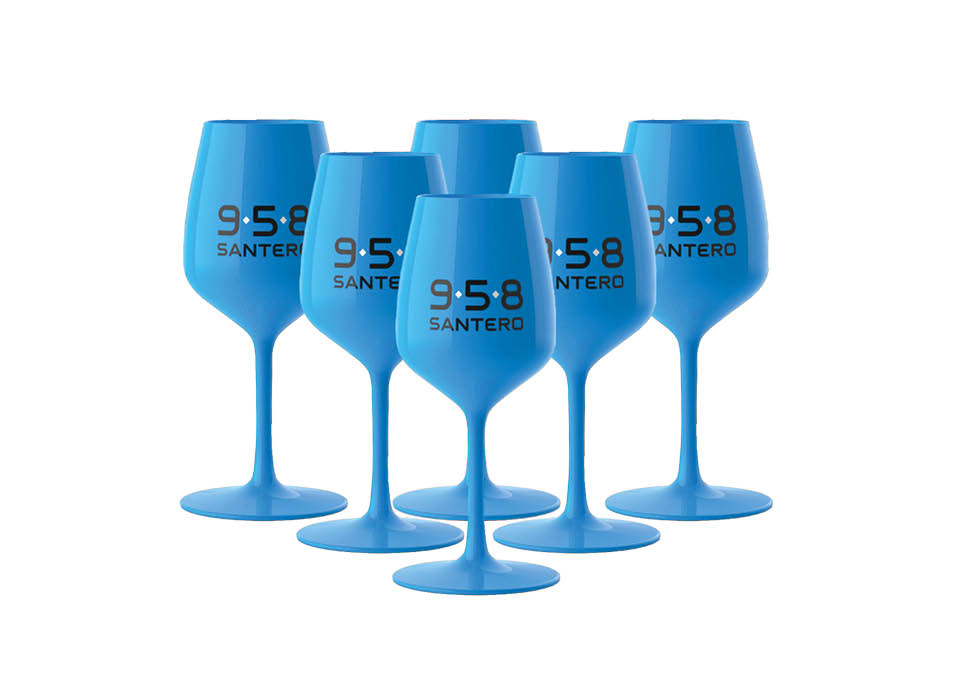 Typisch Is Inconsistent Santero 958 6 blauwe glazen in polycarbonaat 0,75 ℓ