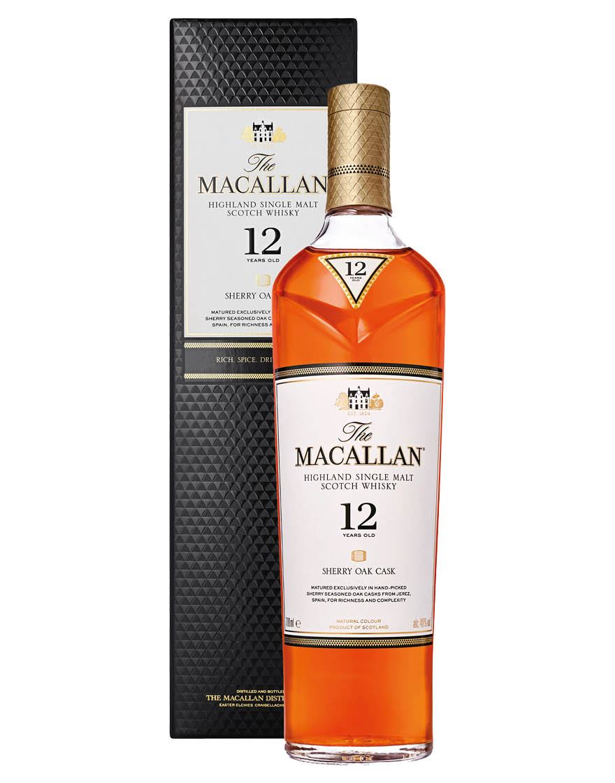 Highland Single Malt Scotch Whisky 12 Years Old Sherry Oak Cask Macallan