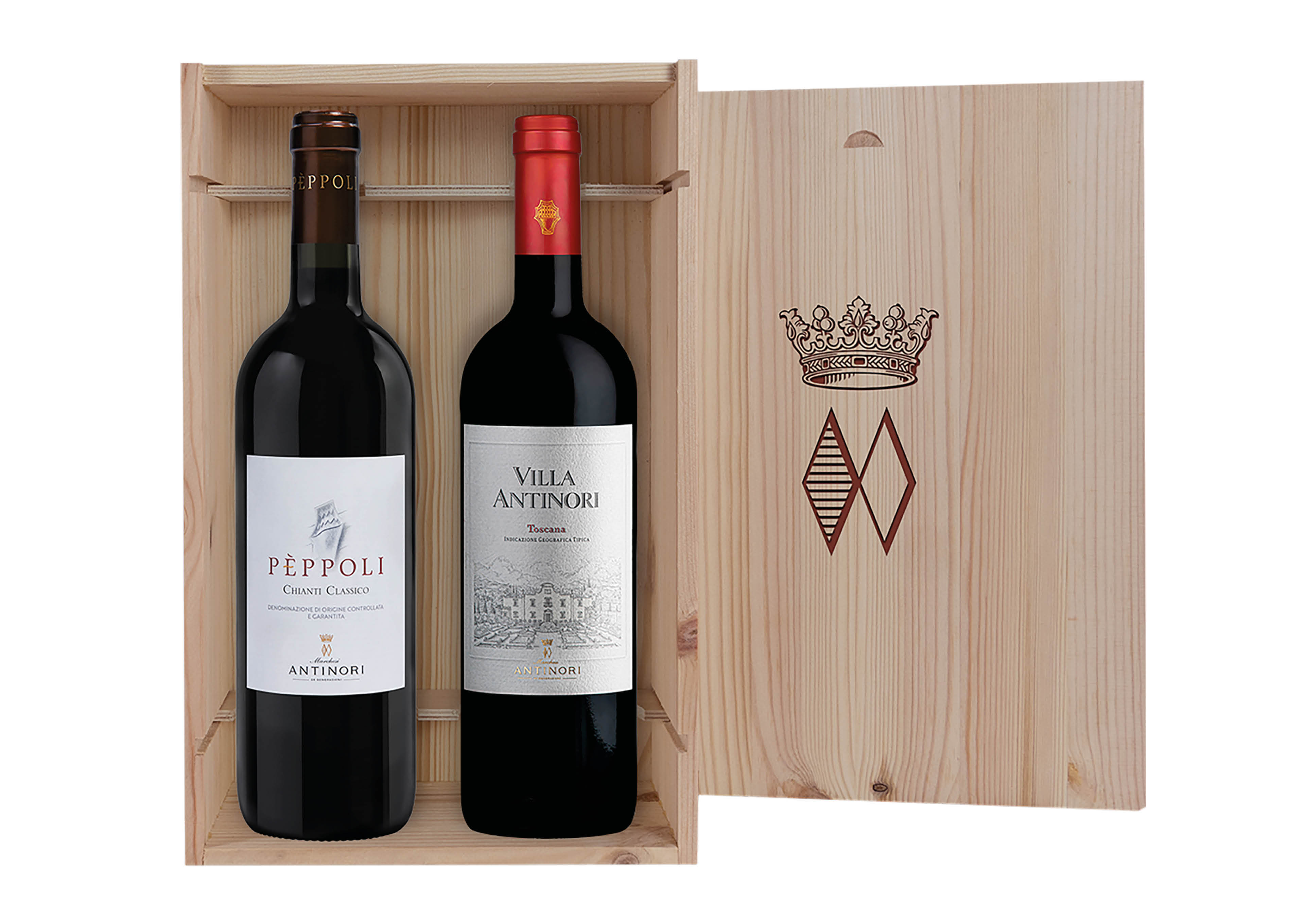 Cassetta Antinori con Pèppoli e Villa Antinori Rosso