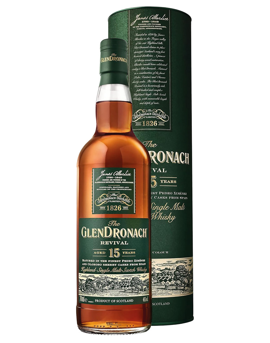 Highland Single Malt Scotch Whisky Revival Aged 15 Years GlenDronach