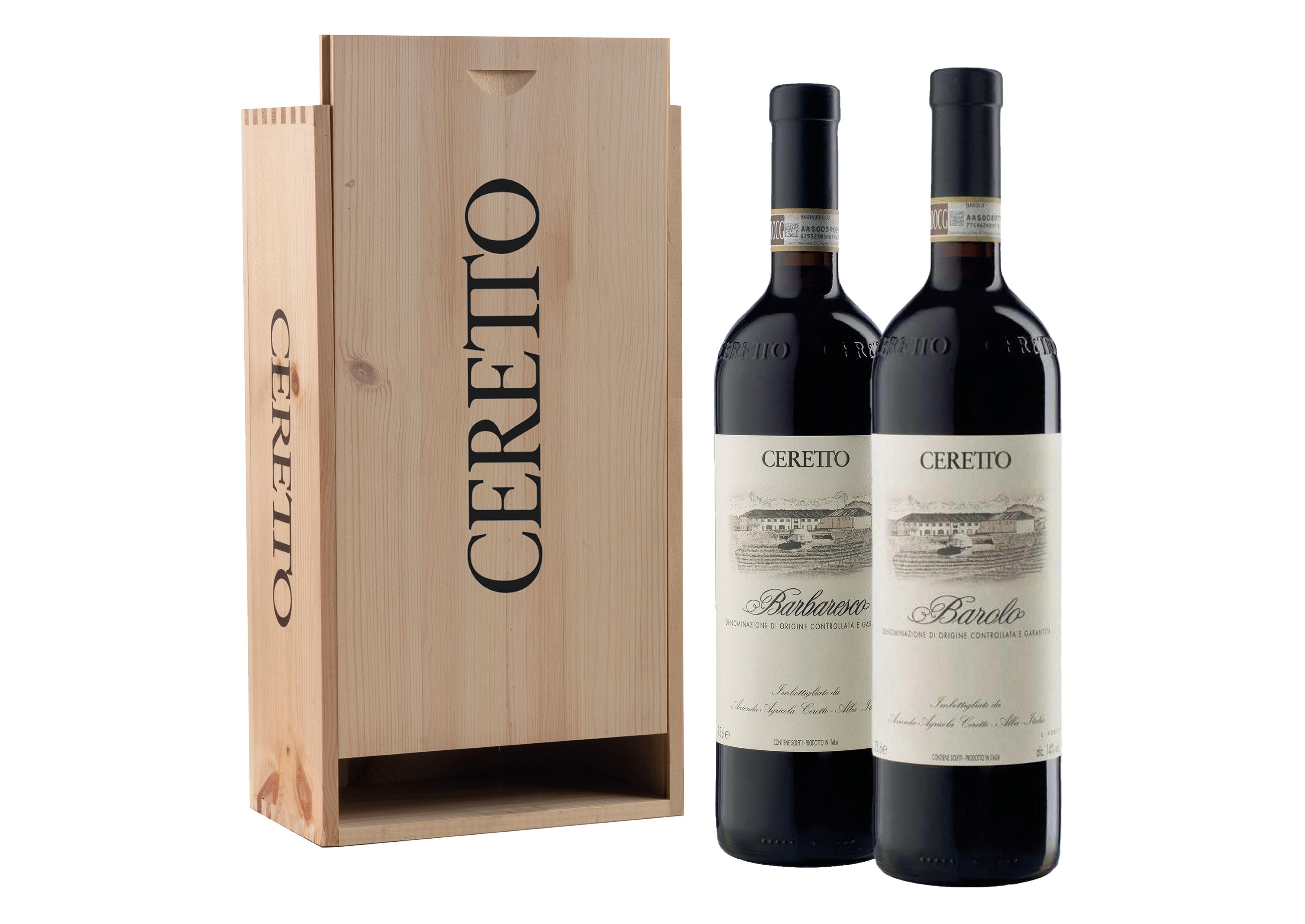 Cassetta Ceretto con Barolo e Barbaresco