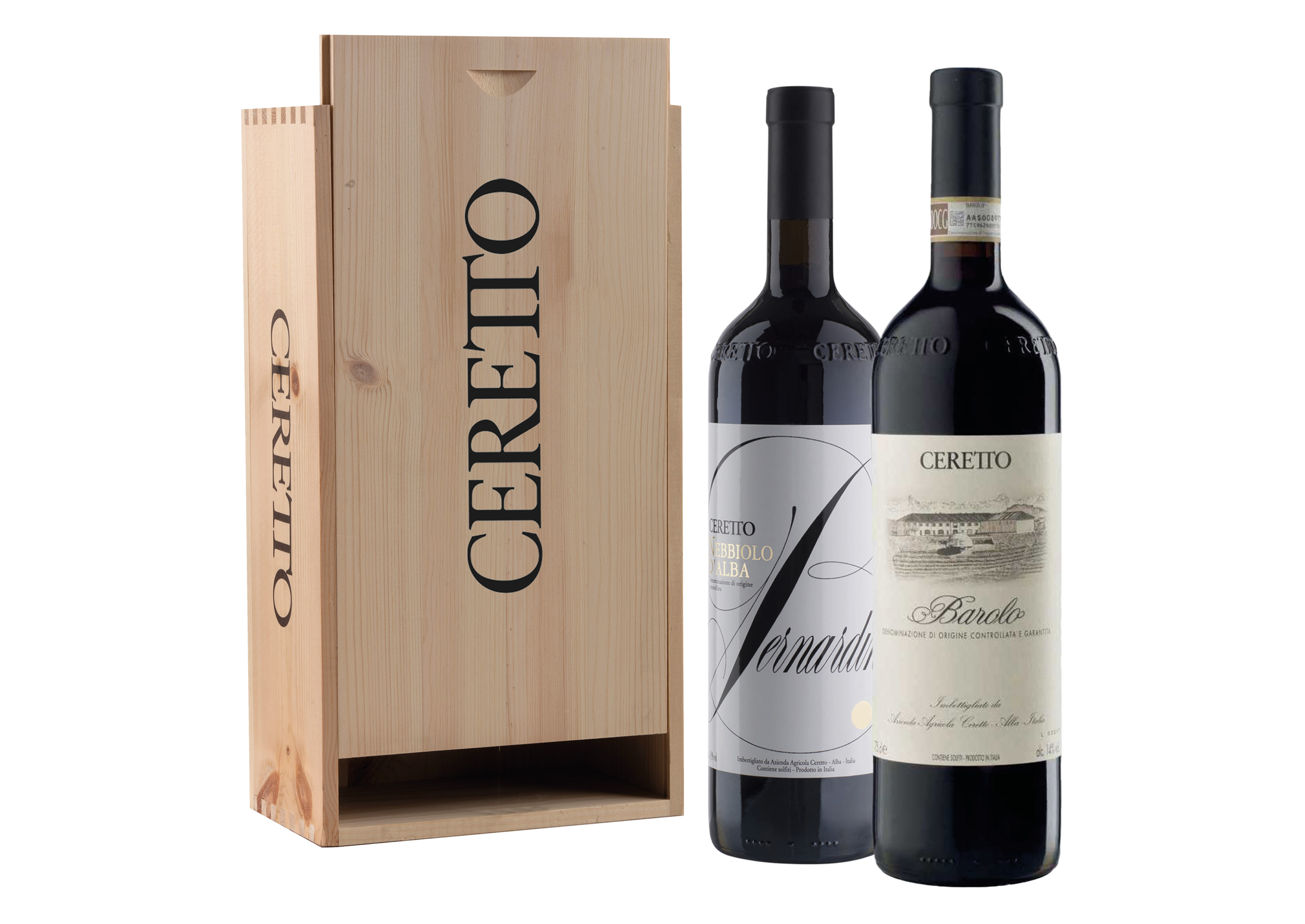 Cassetta Ceretto con Barolo e Nebbiolo Bernardina