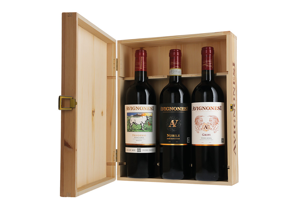 Estuche Avignonesi con Nobile di Montepulciano, Desiderio y Grifi