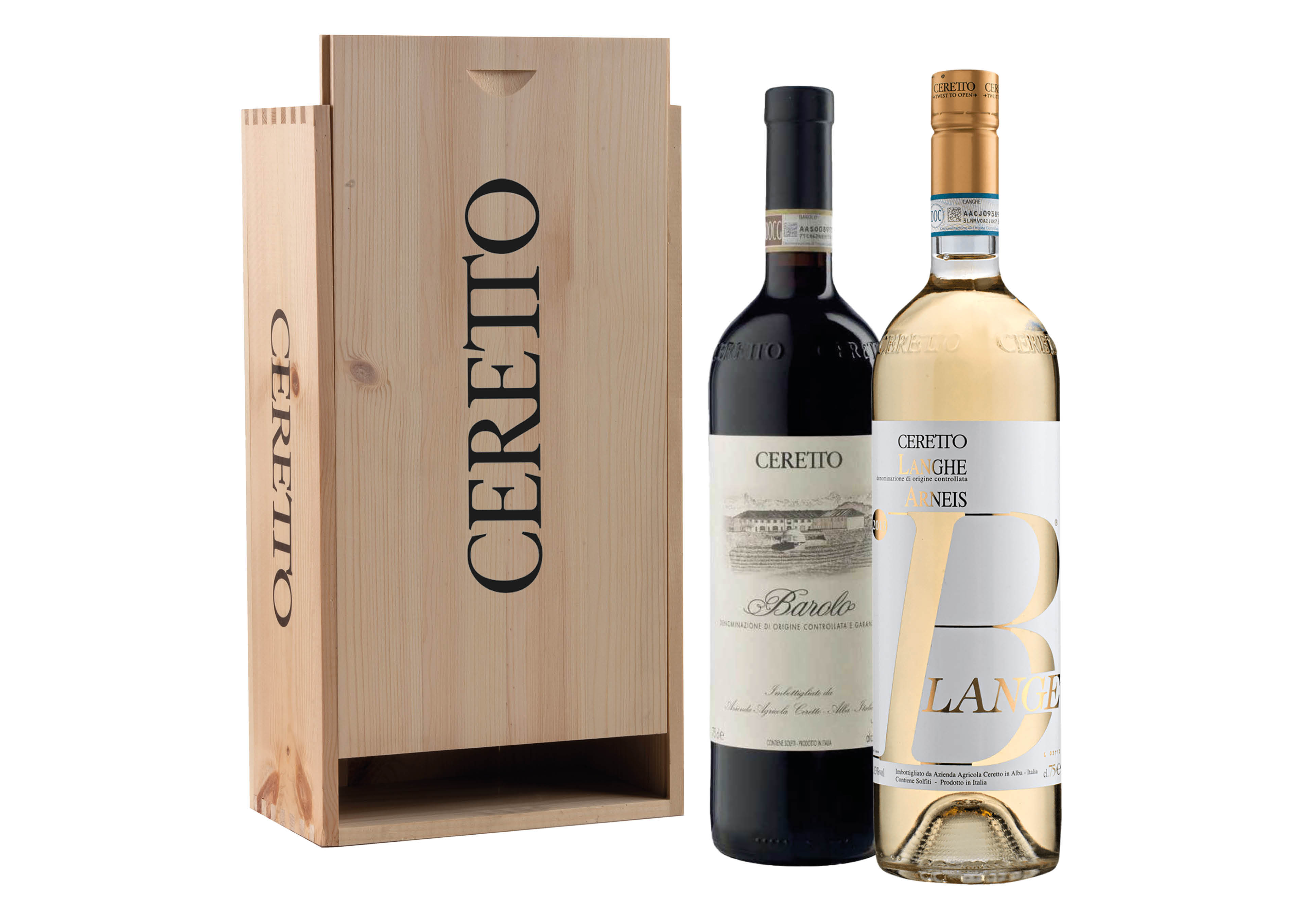 Cassetta Ceretto con Arneis Blangè e Barolo